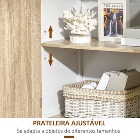 Aparador de Sala de Estar com 2 Portas e Prateleira Ajustável Armário para Escritório Entrada Dormitório Estilo Moderno Anti-Tombo 62x40x77cm Madeira