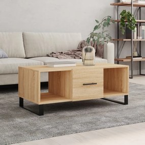 vidaXL Mesa de centro 102x50x40 derivados de madeira carvalho sonoma