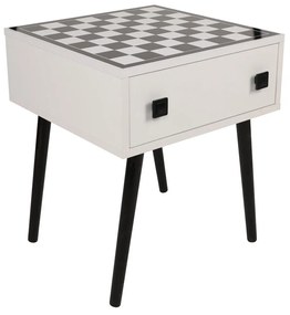 Mesa de Xadrez Chesso – Branco e Preto – 50x60x50 cm