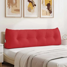 vidaXL Travesseiro para Costas Vermelho 160 x 24 x 50 cm tecido