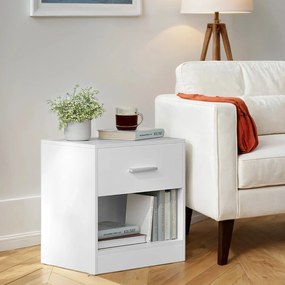 Conjunto de 2 Mesas de cabeceira, mesa apoio 28,1 x 39,1 x 41,1 cm branco 