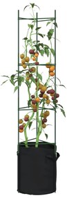 vidaXL Suportes para tomateiros com sacos 8 pcs 154 cm aço e PP