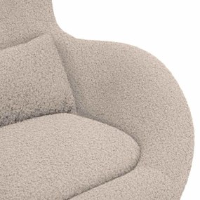 Cadeira Ovo vidaXL Cinza Claro em Tecido de Lã Curly