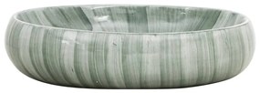 Lavatório de bancada oval 59x40x15 cm cerâmica verde