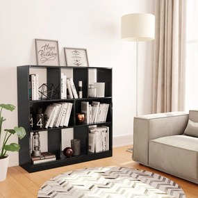 vidaXL Estante 97,5x29,5x100 cm contraplacado preto brilhante