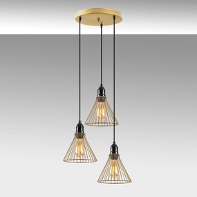 Chandelier Rozye – Dourado Brilhante – 41 x 41 x 124 cm