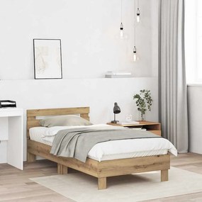 Cama de Madeira Carvalho Artisan da , 90 x 190 cm, Feita de Madeira de