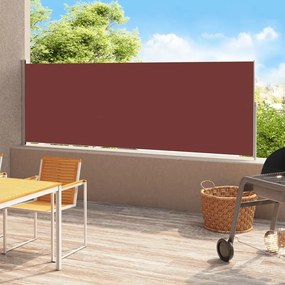 Toldo lateral retrátil para pátio 220x500 cm castanho