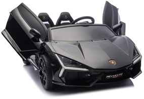 Carro elétrico para Crianças 2 Lugares Lamborghini Revuelto XL 24V 4x4 Rodas Espuma EVA, Assento Couro ecológico Preto