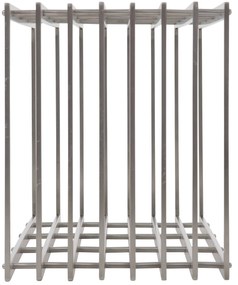 Suporte para lenha Irving em aço inoxidável 50 x 100 x 40 cm Prateado