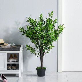 Planta Artificial com Altura 120cm Oliveira Artificial com 1080 Azeitonas Folhas Realistas e 108 Frutos Decoração para interior Exterior Sala de Estar