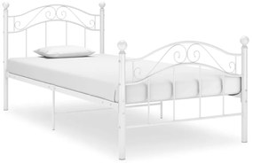 vidaXL Estrutura de cama metal 90x200 cm branco