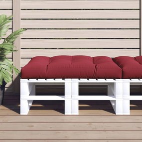 vidaXL Almofadão p/ sofá de paletes 120x80x12 cm tecido vermelho tinto