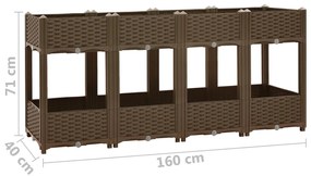 Canteiro elevado 160x40x71 cm polipropileno