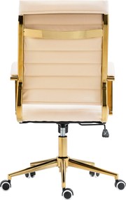 Cadeira de escritório de Couro Sintético Havana Creme