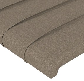 Cabeceira cama abas tecido 147x23x118/128 cm cinza-acastanhado