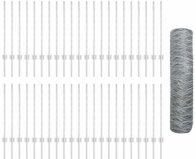 Postes de Cerca vidaXL 11 pcs U-Channel 80 cm Aço Galvanizado