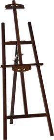HOMCOM Cavalete para Pintura de Madeira Inclinável 90° com Suporte Tripé e Pincel 51,5x71,5x134,5cm Marrom| Aosom Portugal