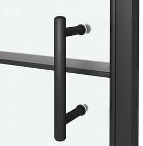 Porta de chuveiro meio vidro fosco temperado 81x195 cm preto
