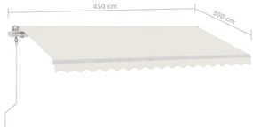 Toldo automático independente 450x300 cm cor creme