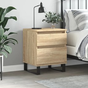 vidaXL Mesa de cabeceira 40x35x50 cm derivados madeira carvalho sonoma
