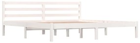 Estrutura de cama super king 180x200 cm pinho maciço branco