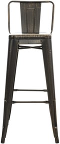 Banco de bar Mason em metal 44 x 96 x 43 cm Preto + Dourado