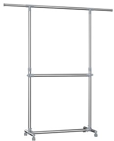 SONGMICS Cabideiro, cinza, (101-163) x 49 x (113-198) cm