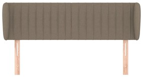 Cabeceira cama abas tecido 147x23x78/88 cm cinzento-acastanhado