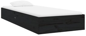 Estrutura cama pequena solteiro 75x190 cm madeira maciça preto