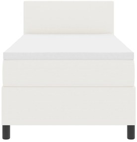 Cama Box Spring com Colchão Creme 90x200 cm Tecido de Veludo