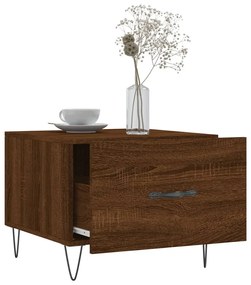 Mesa centro 2 pcs 50x50x40 cm madeira proc. carvalho castanho