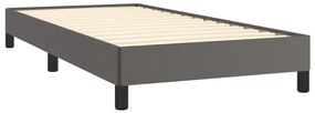 Estrutura de cama 90x190 cm couro artificial cinzento