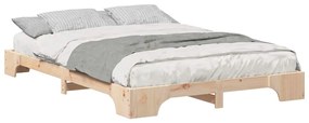 Estrutura de cama de chão Castanho 140 x 210 cm madeira
