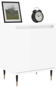 Mesa de cabeceira derivados de madeira branco brilhante