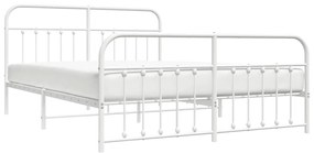 Estrutura de cama com cabeceira e pés 160x200 cm metal branco