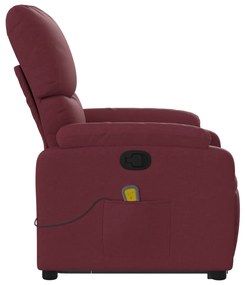 Poltrona de massagens reclin. elevatória tecido vermelho tinto
