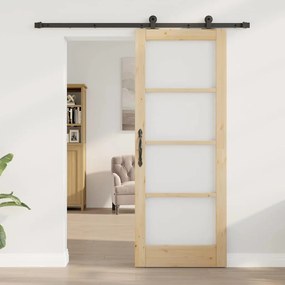 Porta Deslizante com Conjunto de Hardware 'ORKDAL'Madeira Sólida e Vid