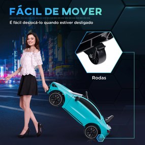 Carro Elétrico para Crianças Carro Mercedes AMG CLA 45 com Bateria 12V  Faróis LED Buzina e Música 110x61x45 cm Azul Turquesa