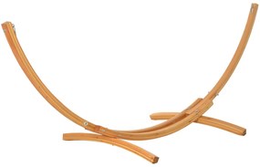 Outsunny Suporte para Camas de Rede de Madeira 325x120x118cm Estrutura para Cama de Rede Dupla Carga Máxima 120kg para Jardim Natural | Aosom Portugal