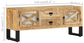 Móvel de TV 110x30x45 cm madeira de mangueira áspera