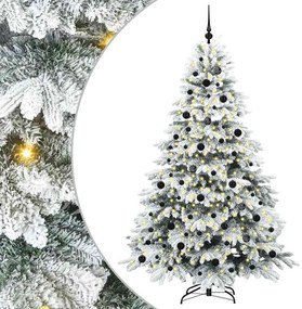 vidaXL Árvore de Natal Artificial com 300 LEDs Branco 210 cm PE e PVC