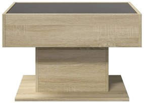 Mesa de centro c/ LEDs 70x50x45 cm derivados de madeira