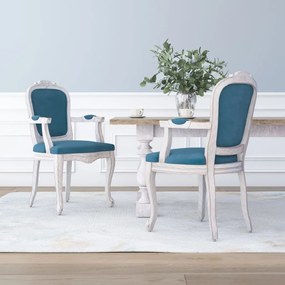 Cadeiras de jantar 2 pcs 62x59,5x100,5 cm veludo azul
