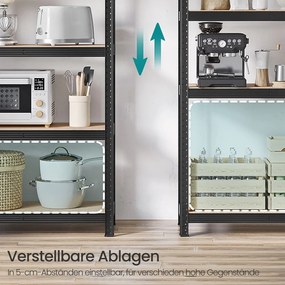 Estante para cargas pesadas 40 x 90 x 180 cm preto