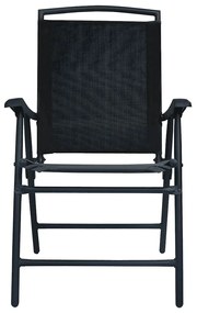 Cadeiras de jardim dobráveis 2 pcs textilene preto