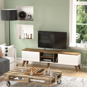 Móvel TV Egg – Branco Nogueira – 180 cm x 53 cm x 35 cm