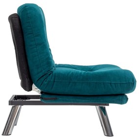 Sofá-Cama de 1 Lugar Misa – Verde Petróleo – 52x70x40 cm