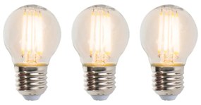 Conjunto de 3 lâmpadas LED esféricas reguláveis E27 P45 lâmpada esférica 5W 470lm