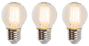 Conjunto de 3 lâmpadas LED reguláveis E27 globo P45 5W 470lm 2700K